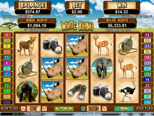 White Rhino Video Slot Game